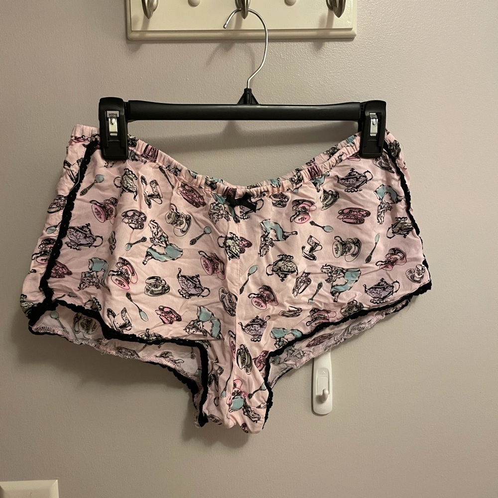 Alice and Wonderland sleep shorts.